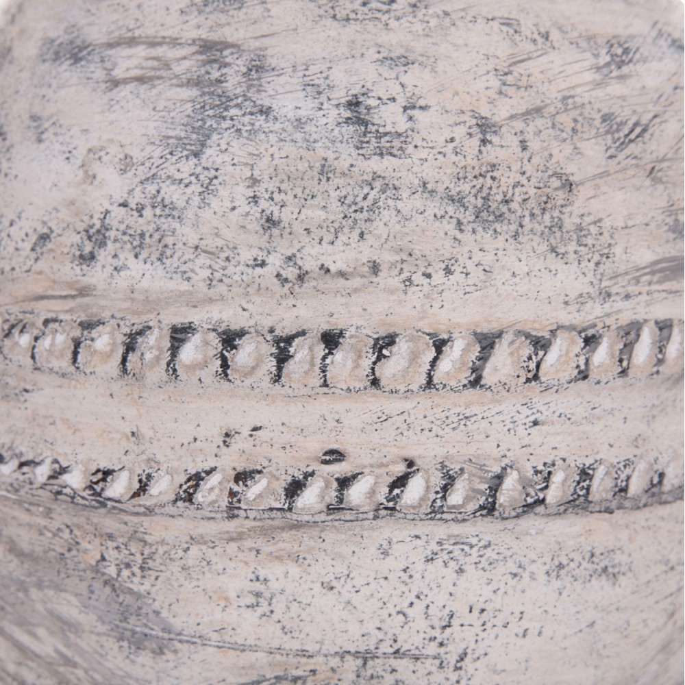 Διακοσμητικό επιτραπέζιο βάζο "VERMO" από τερακότα σε χρώμα ανοιχτό γκρι Φ21x25