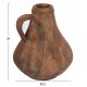 Διακοσμητικό επιτραπέζιο βάζο "VERMO" από τερακότα σε χρώμα παλαιωμένο καφέ Φ25x28
