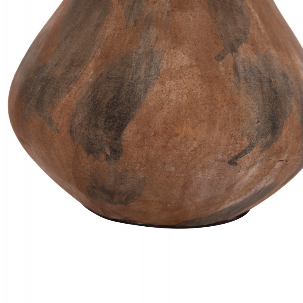 Διακοσμητικό επιτραπέζιο βάζο "VERMO" από τερακότα σε χρώμα παλαιωμένο καφέ Φ25x28