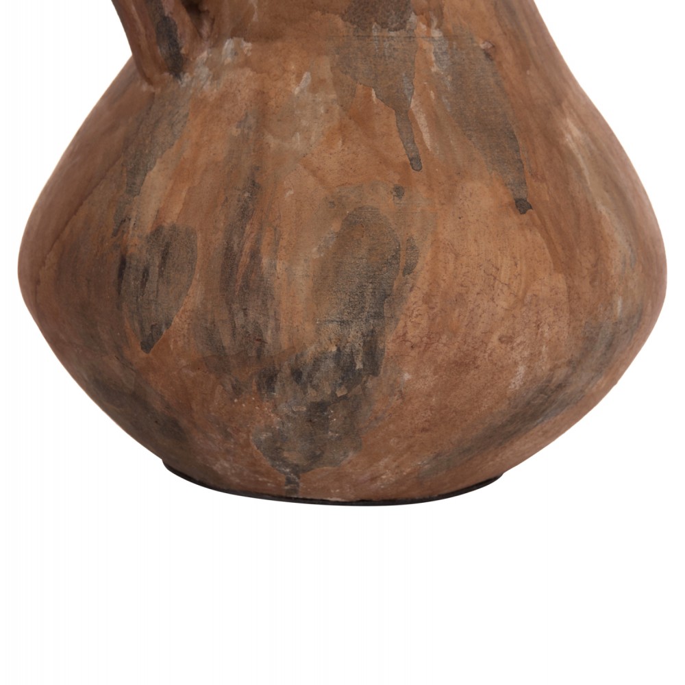 Διακοσμητικό επιτραπέζιο βάζο "VERMO" από τερακότα σε χρώμα παλαιωμένο καφέ Φ25x28