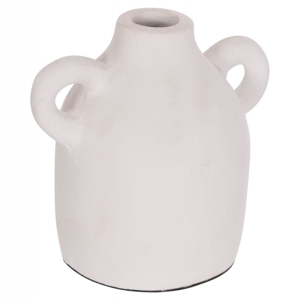 Διακοσμητικό βάζο "CLAYVON" από τερακότα σε χρώμα λευκό 20x12x19