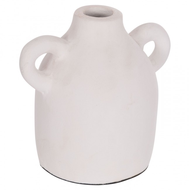 Διακοσμητικό βάζο "CLAYVON" από τερακότα σε χρώμα λευκό 20x12x19
