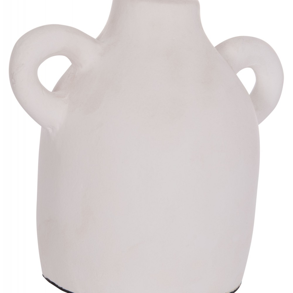 Διακοσμητικό βάζο "CLAYVON" από τερακότα σε χρώμα λευκό 20x12x19
