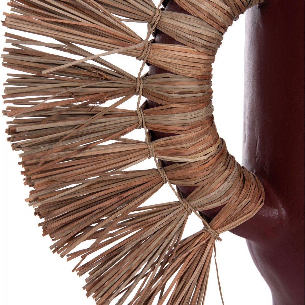 Επιτραπέζιο διακοσμητικό βάζο "ALICA" από τερακότα/grass σε χρώμα βυσσινί 55x19x34