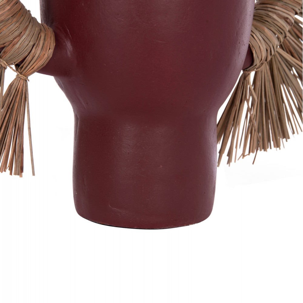 Επιτραπέζιο διακοσμητικό βάζο "ALICA" από τερακότα/grass σε χρώμα βυσσινί 64x22x38