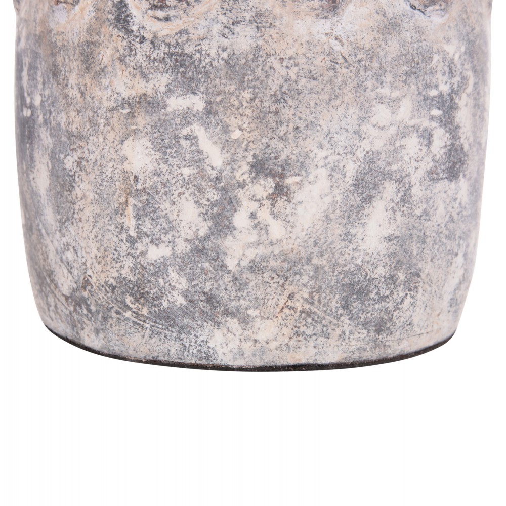 Διακοσμητικό επιτραπέζιο βάζο "VERMO" από τερακότα σε χρώμα γκρι Φ20x19