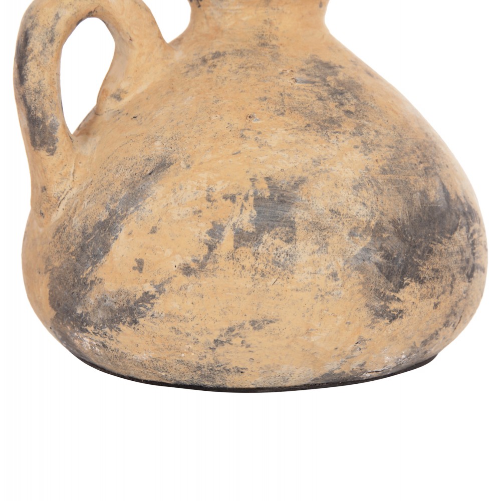 Διακοσμητικό επιτραπέζιο βάζο "VERMO" από τερακότα σε χρώμα μπεζ Φ22x17