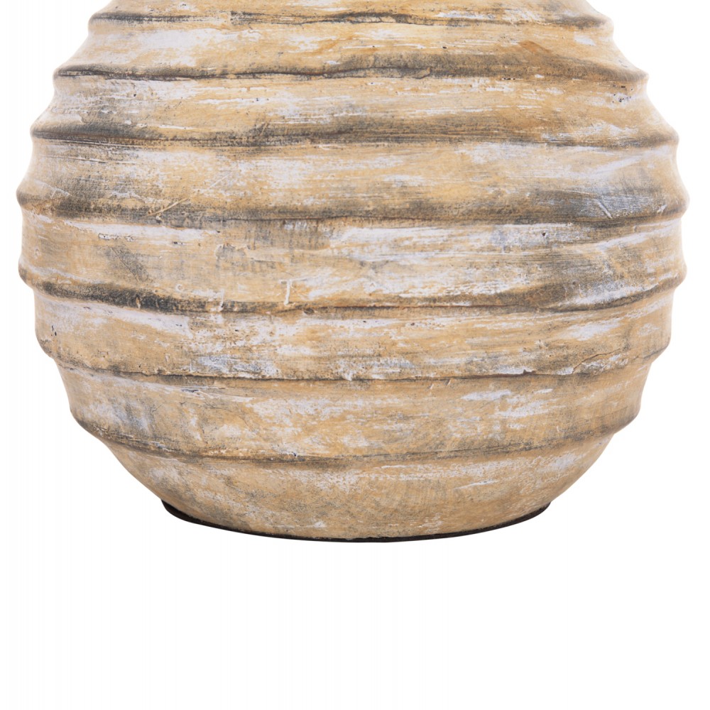 Διακοσμητικό επιτραπέζιο βάζο "VERMO" από τερακότα σε χρώμα μπεζ Φ27x30