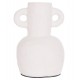 Διακοσμητικό βάζο "CLAYVON" από τερακότα σε χρώμα λευκό Φ14x20