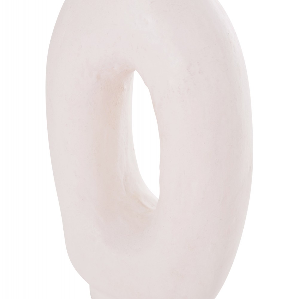 Διακοσμητικό βάζο "CLAYVON" από τερακότα σε χρώμα λευκό 10x5x21