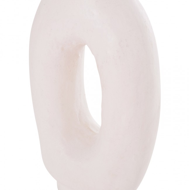 Διακοσμητικό βάζο "CLAYVON" από τερακότα σε χρώμα λευκό 10x5x21