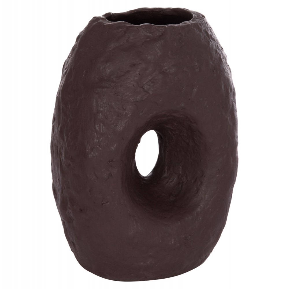 Επιτραπέζιο διακοσμητικό βάζο "NAMENTIS" από τερακότα σε χρώμα καφέ 26.5x16x36.5