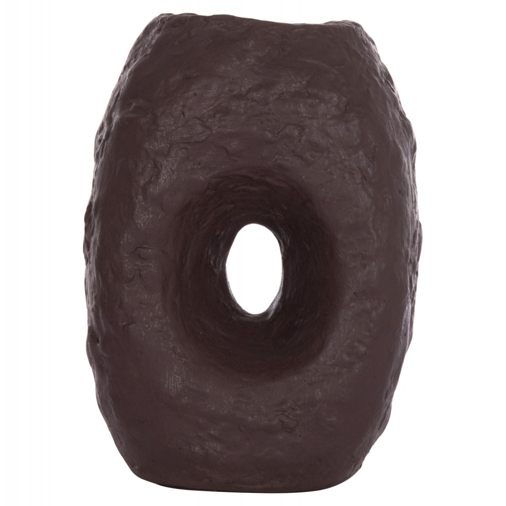 Επιτραπέζιο διακοσμητικό βάζο "NAMENTIS" από τερακότα σε χρώμα καφέ 26.5x16x36.5