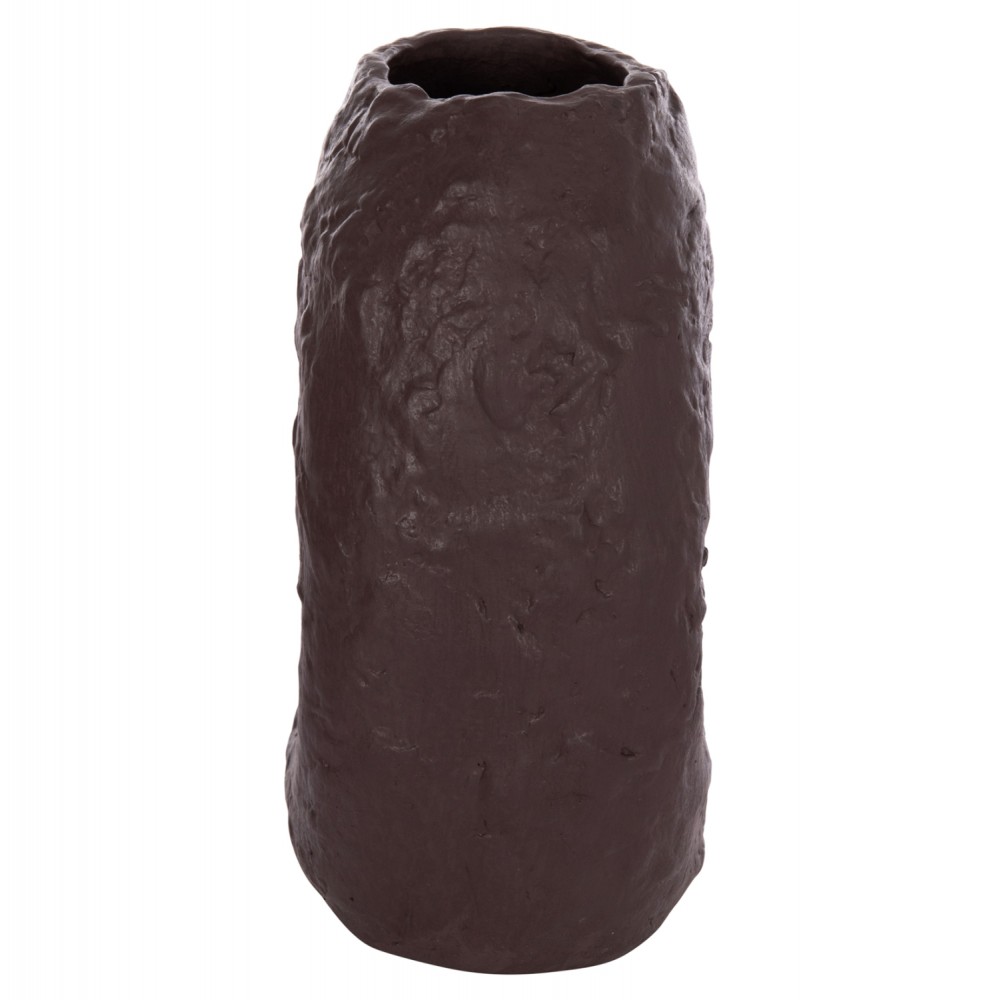 Επιτραπέζιο διακοσμητικό βάζο "NAMENTIS" από τερακότα σε χρώμα καφέ 26.5x16x36.5