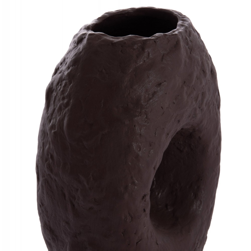 Επιτραπέζιο διακοσμητικό βάζο "NAMENTIS" από τερακότα σε χρώμα καφέ 26.5x16x36.5