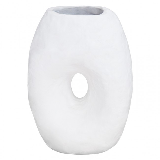 Επιτραπέζιο διακοσμητικό βάζο "NAMENTIS" από τερακότα σε χρώμα λευκό 26.5x16x36.5