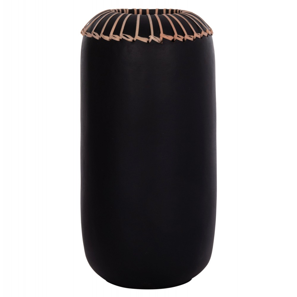 Επιτραπέζιο διακοσμητικό βάζο "LENNOX" από τερακότα σε χρώμα μαύρο Φ18x33