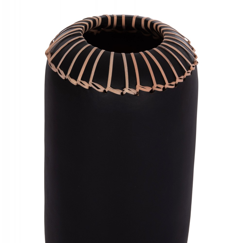 Επιτραπέζιο διακοσμητικό βάζο "LENNOX" από τερακότα σε χρώμα μαύρο Φ18x33