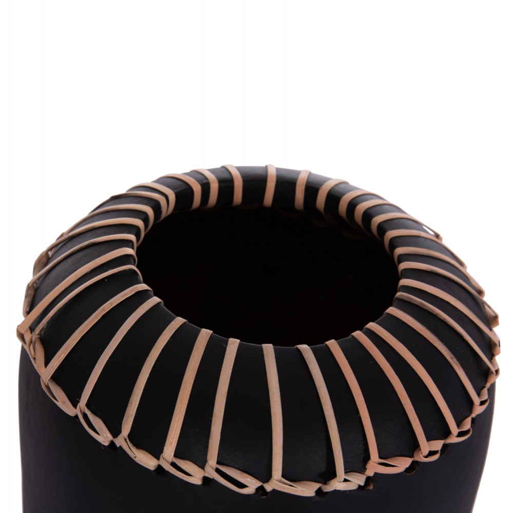 Επιτραπέζιο διακοσμητικό βάζο "LENNOX" από τερακότα σε χρώμα μαύρο Φ18x33