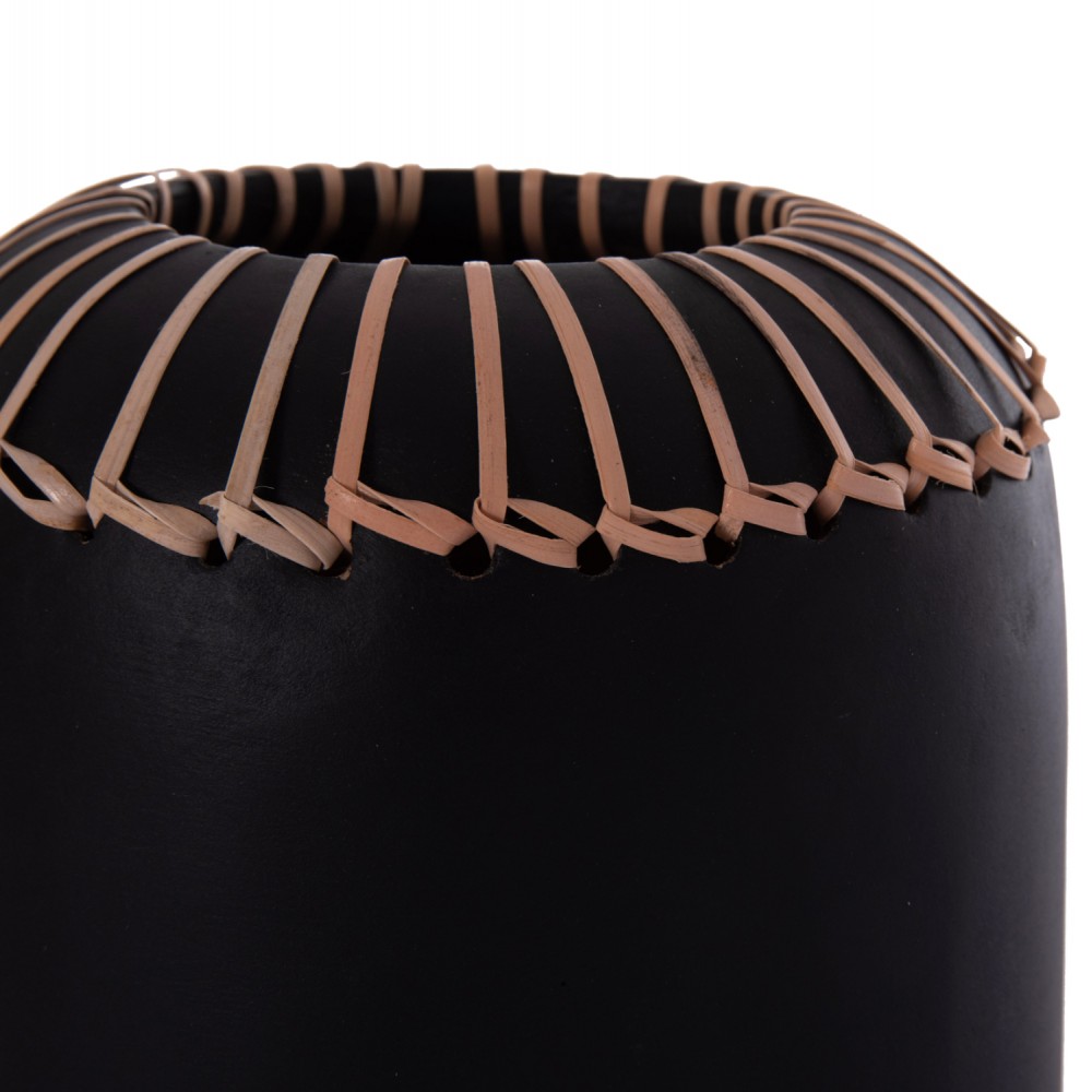 Επιτραπέζιο διακοσμητικό βάζο "LENNOX" από τερακότα σε χρώμα μαύρο Φ18x33