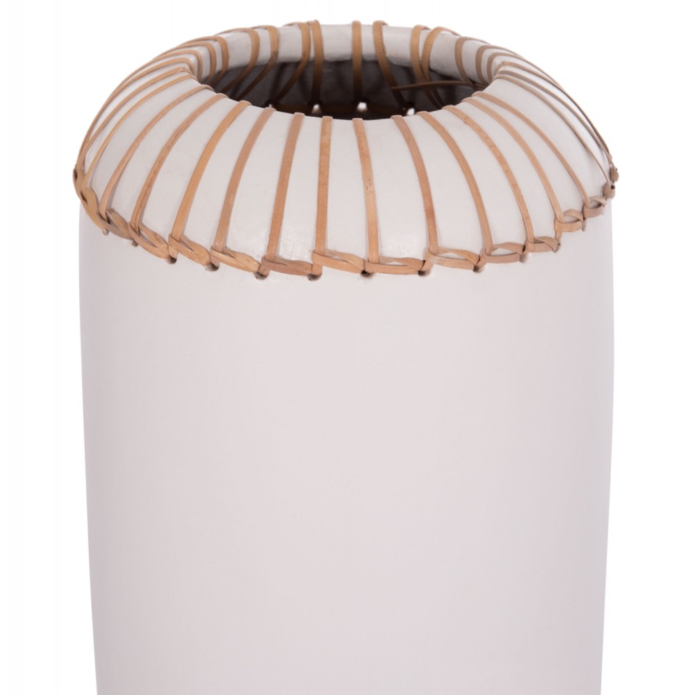 Επιτραπέζιο διακοσμητικό βάζο "LENNOX" από τερακότα σε χρώμα λευκό Φ18x33