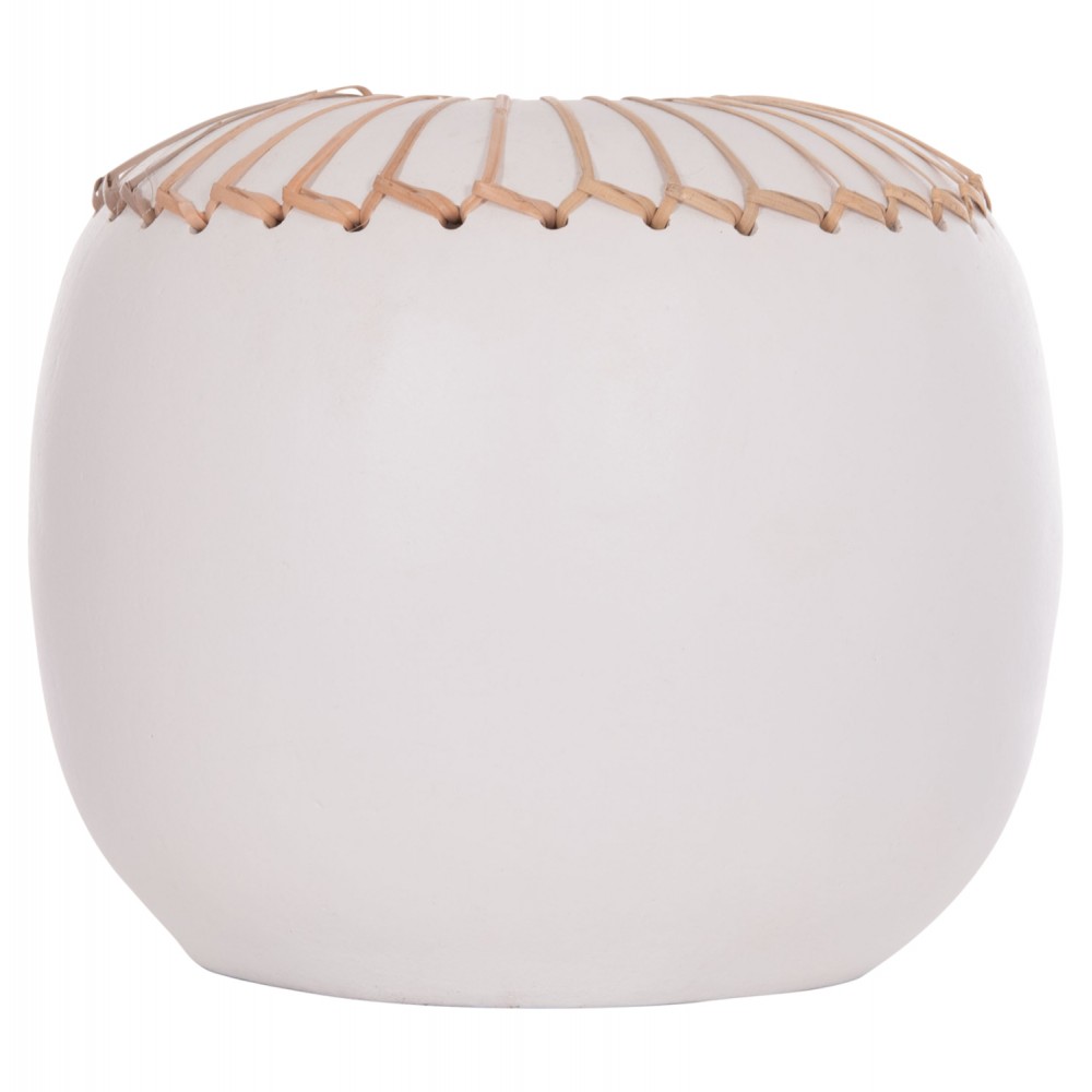 Επιτραπέζιο διακοσμητικό βάζο "LENNOX" από τερακότα σε χρώμα λευκό Φ22x20