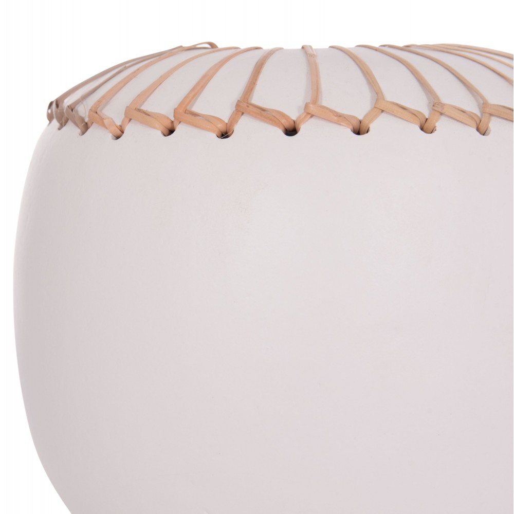 Επιτραπέζιο διακοσμητικό βάζο "LENNOX" από τερακότα σε χρώμα λευκό Φ22x20