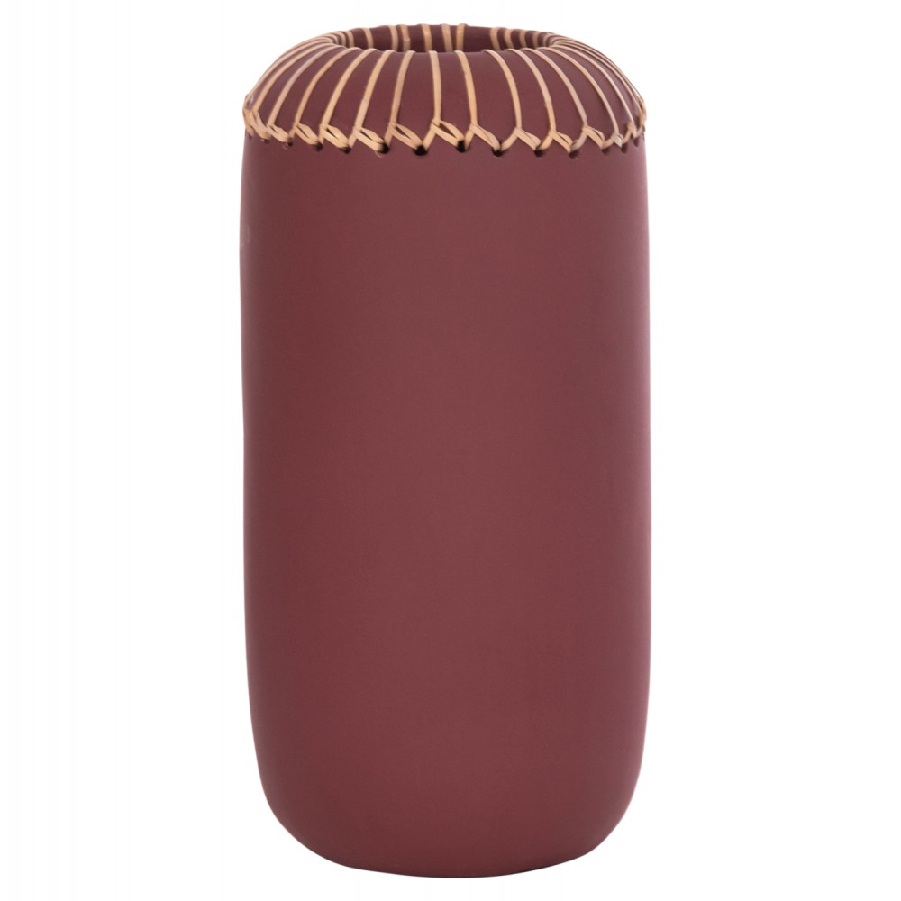 Επιτραπέζιο διακοσμητικό βάζο "LENNOX" από τερακότα σε χρώμα βυσσινί Φ18x33