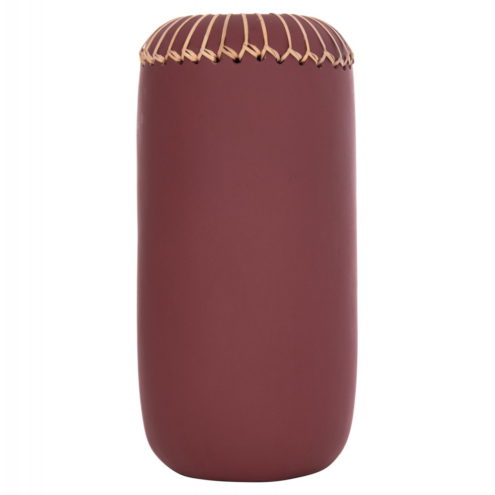 Επιτραπέζιο διακοσμητικό βάζο "LENNOX" από τερακότα σε χρώμα βυσσινί Φ18x33