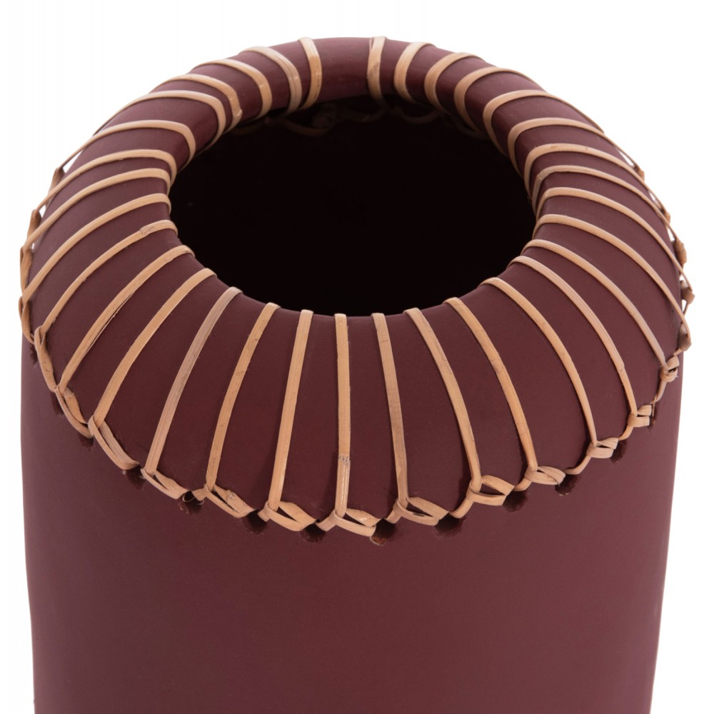 Επιτραπέζιο διακοσμητικό βάζο "LENNOX" από τερακότα σε χρώμα βυσσινί Φ18x33