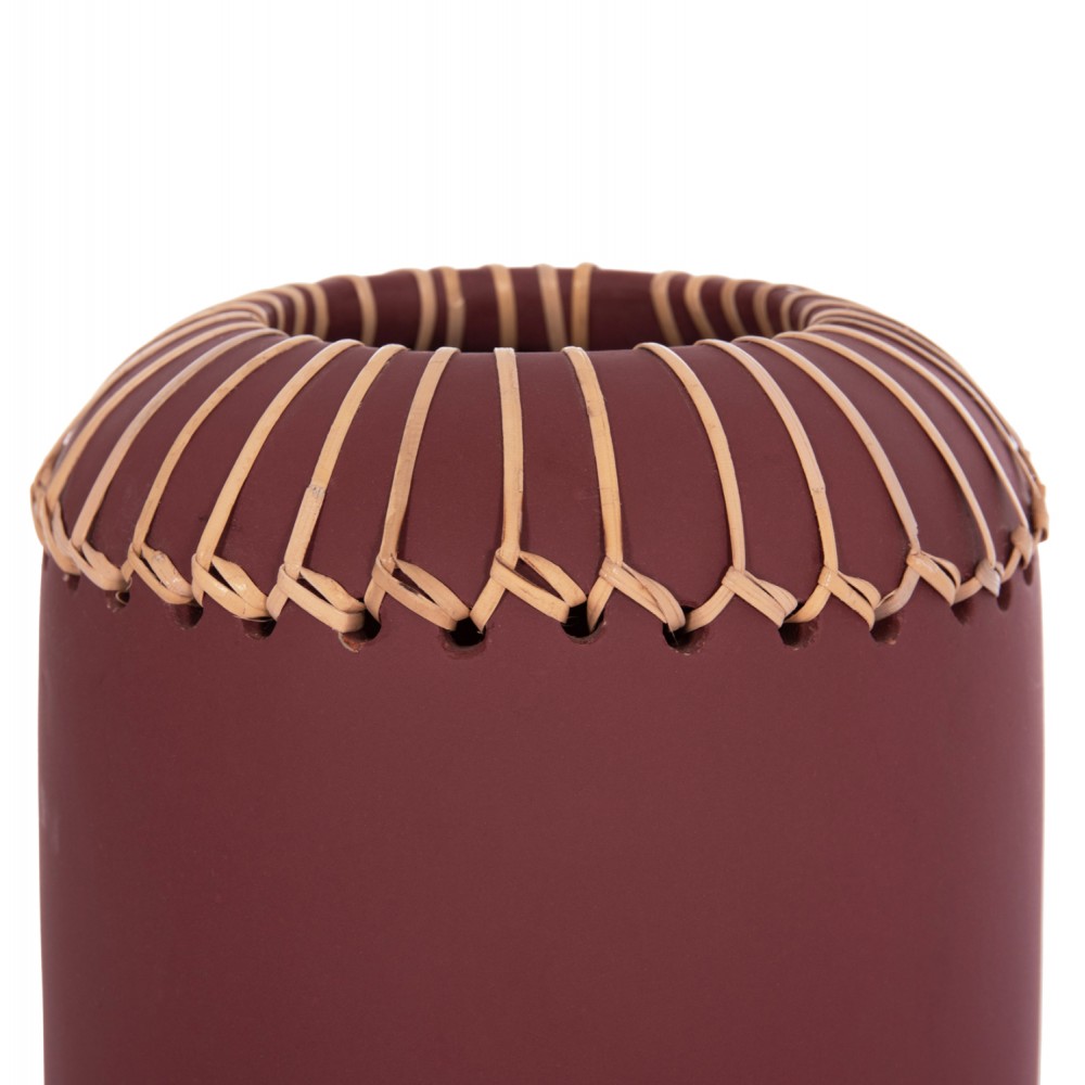 Επιτραπέζιο διακοσμητικό βάζο "LENNOX" από τερακότα σε χρώμα βυσσινί Φ18x33