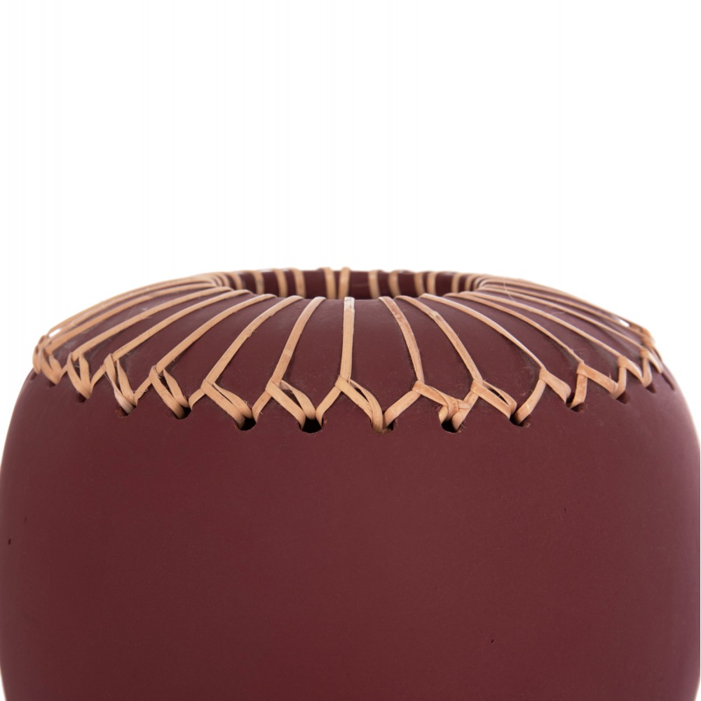 Επιτραπέζιο διακοσμητικό βάζο "LENNOX" από τερακότα σε χρώμα βυσσινί Φ22x20