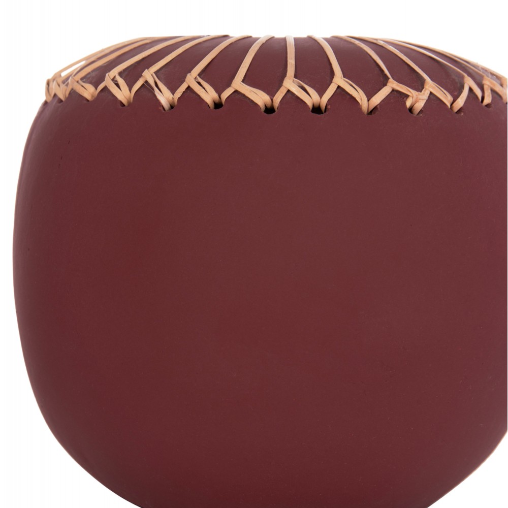 Επιτραπέζιο διακοσμητικό βάζο "LENNOX" από τερακότα σε χρώμα βυσσινί Φ22x20