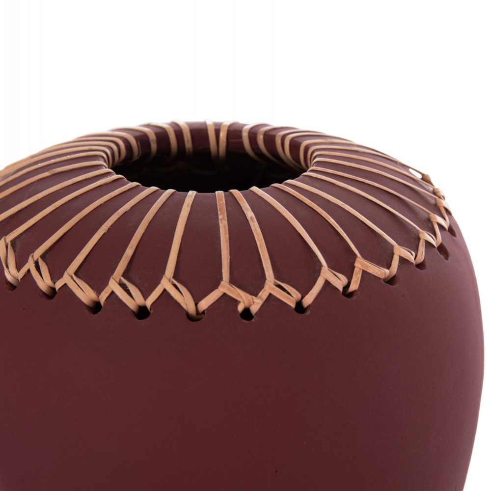 Επιτραπέζιο διακοσμητικό βάζο "LENNOX" από τερακότα σε χρώμα βυσσινί Φ22x20