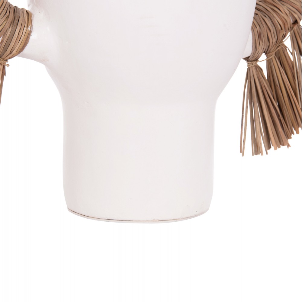 Επιτραπέζιο διακοσμητικό βάζο "ALICA" από τερακότα/grass σε χρώμα λευκό 64x22x38