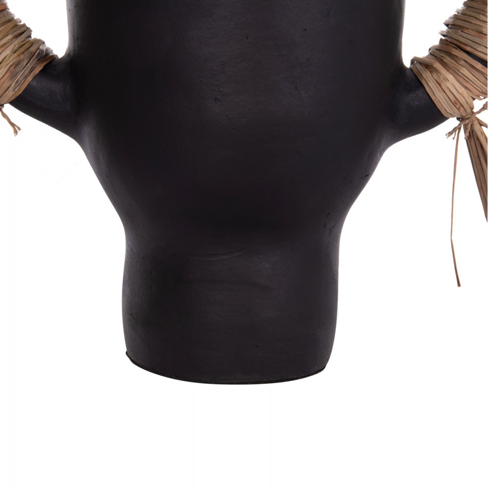 Επιτραπέζιο διακοσμητικό βάζο "ALICA" από τερακότα/grass σε χρώμα μαύρο 55x19x34