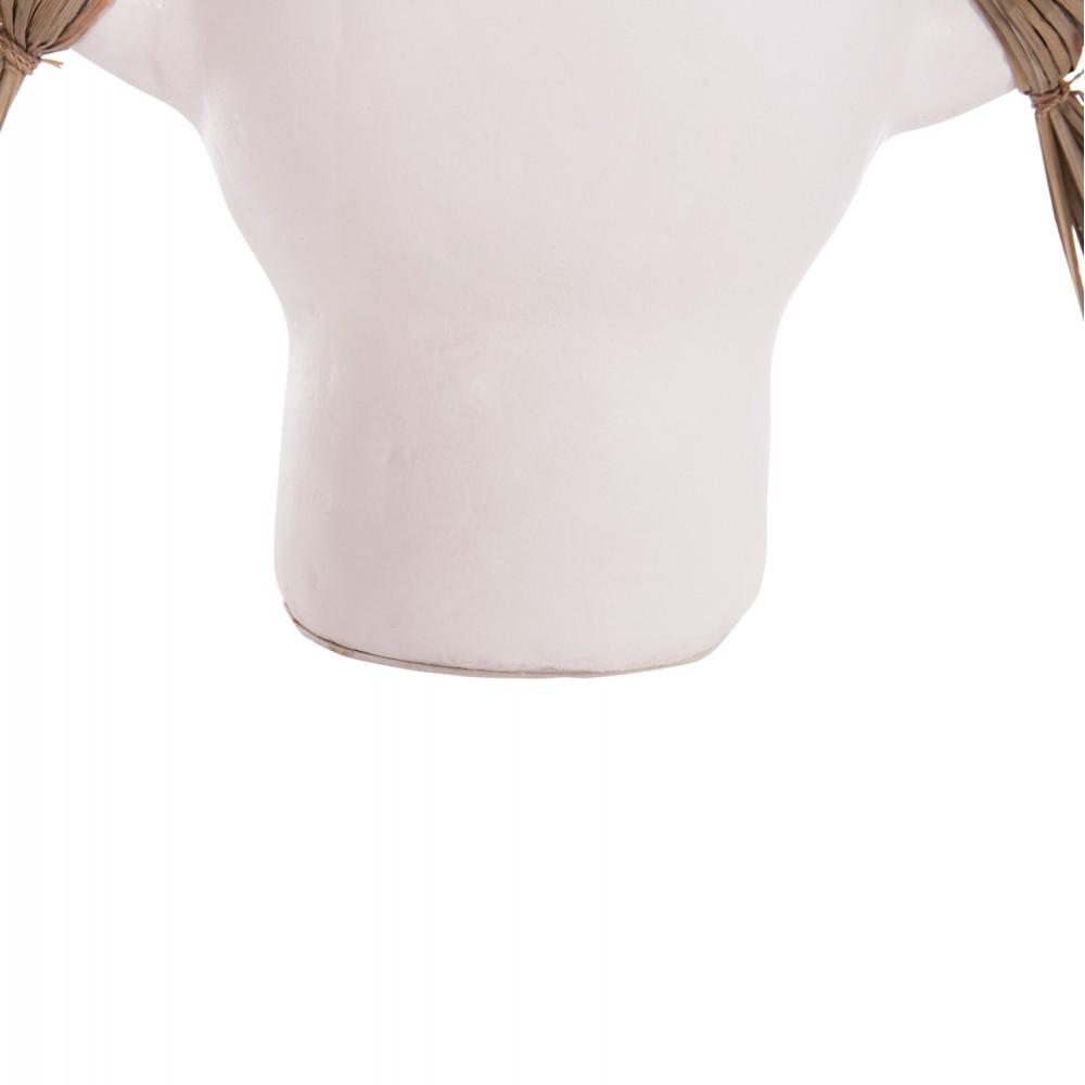 Επιτραπέζιο διακοσμητικό βάζο "ALICA" από τερακότα/grass σε χρώμα λευκό 55x19x34