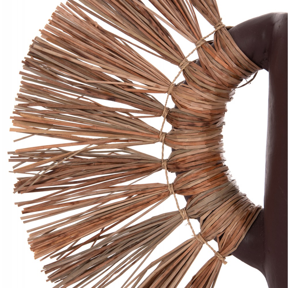 Επιτραπέζιο διακοσμητικό βάζο "ALICA" από τερακότα/grass σε χρώμα σοκολατί 55x19x34