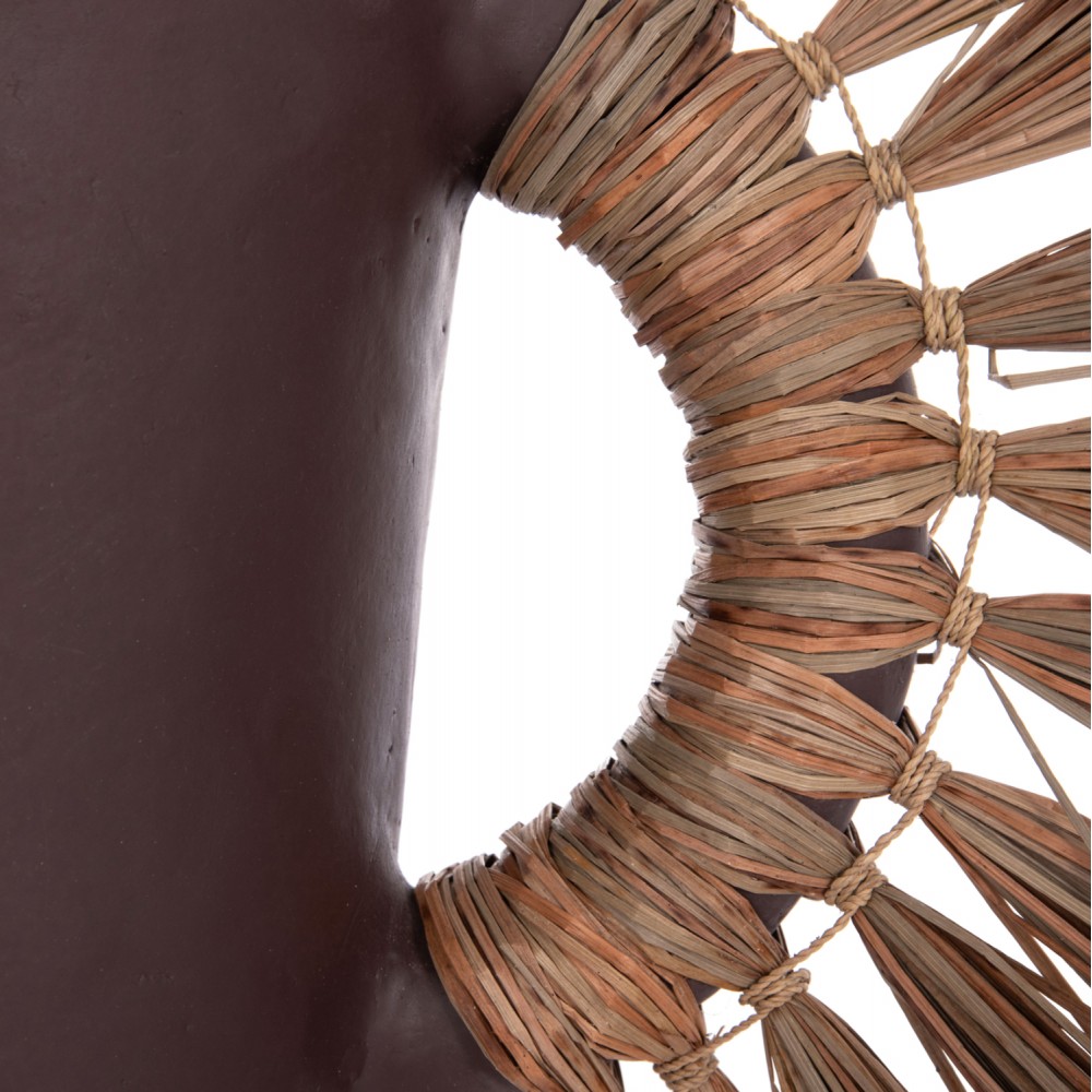 Επιτραπέζιο διακοσμητικό βάζο "ALICA" από τερακότα/grass σε χρώμα σοκολατί 55x19x34