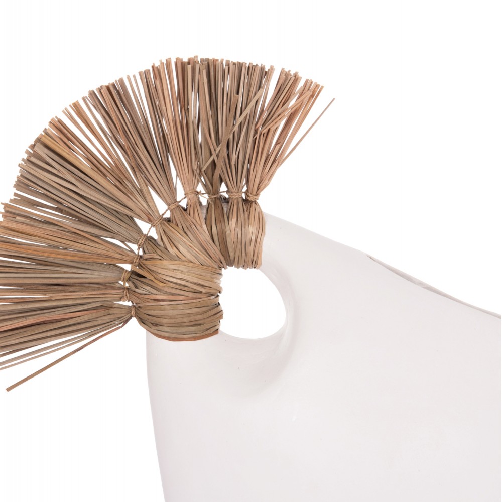 Επιτραπέζιο διακοσμητικό βάζο "ALICA2" από τερακότα/grass σε χρώμα λευκό 44x18x50