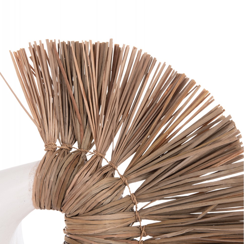 Επιτραπέζιο διακοσμητικό βάζο "ALICA2" από τερακότα/grass σε χρώμα λευκό 44x18x50