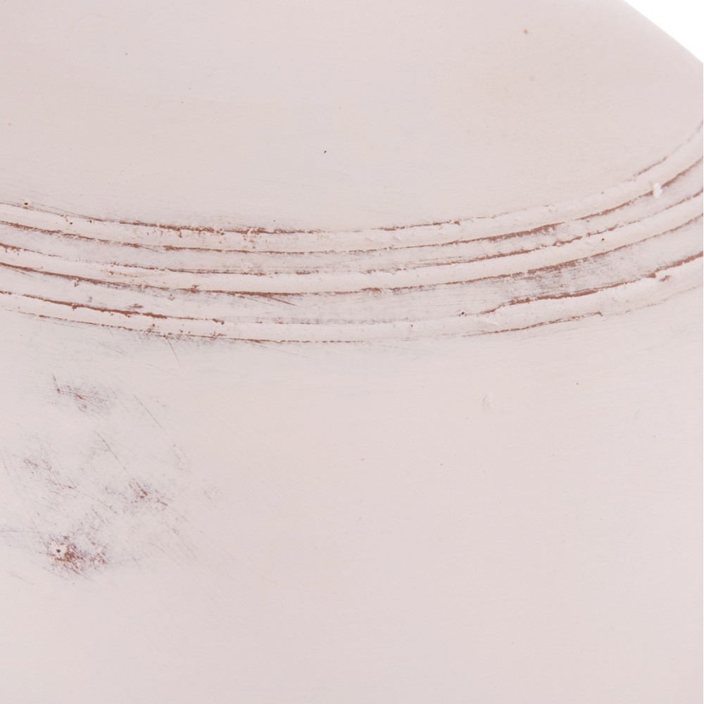 Επιτραπέζιος διακοσμητικός αμφορέας "FEAX" από τερακότα σε χρώμα λευκό 35x35x48