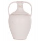 Επιτραπέζιος διακοσμητικός αμφορέας "FEAX" από τερακότα σε χρώμα λευκό 35x35x58