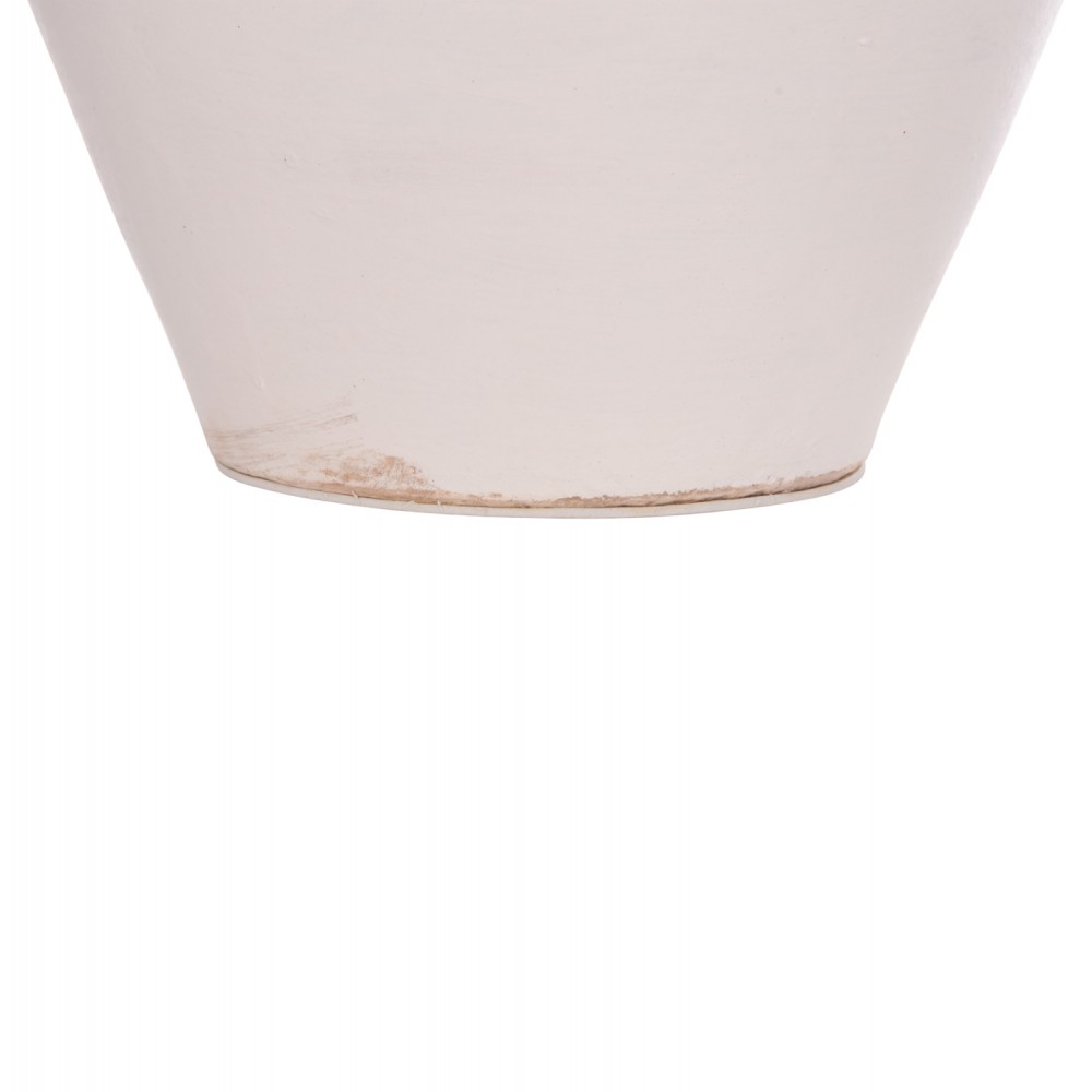 Επιτραπέζιος διακοσμητικός αμφορέας "FEAX" από τερακότα σε χρώμα λευκό 35x35x58