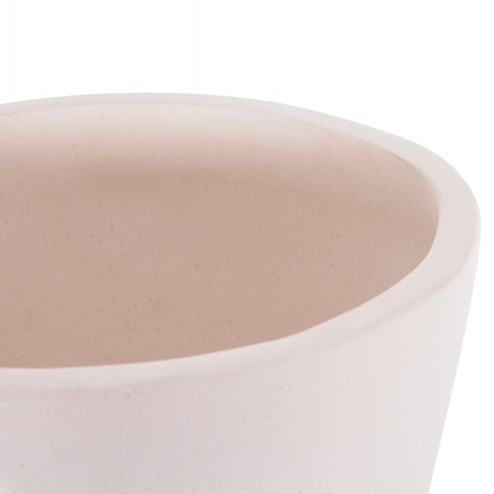 Διακοσμητικό βάζο δαπέδου "NEBULA" από fiber cement/ξύλο σε χρώμα λευκό/φυσικό Φ60x115