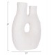 Επιτραπέζιο διακοσμητικό βάζο "NAMENTIS" από τερακότα σε χρώμα λευκό 27x13.5x37