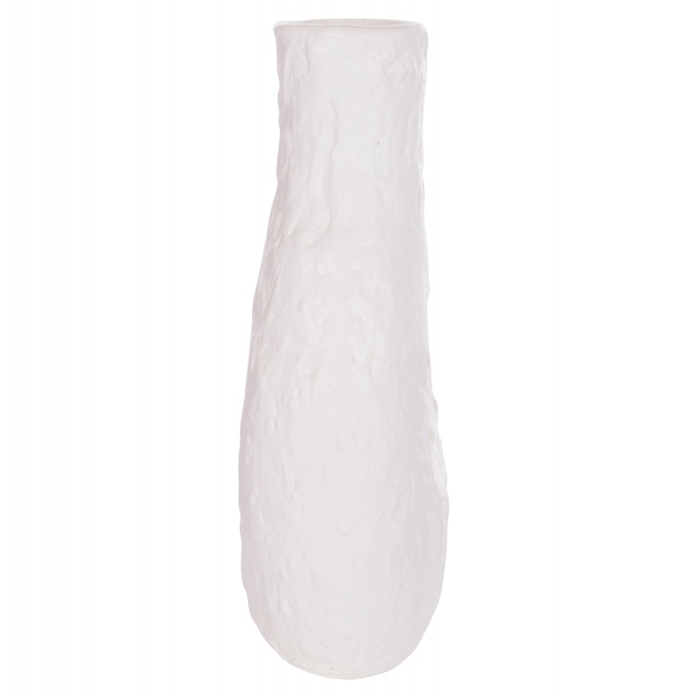 Επιτραπέζιο διακοσμητικό βάζο "NAMENTIS" από τερακότα σε χρώμα λευκό 27x13.5x37