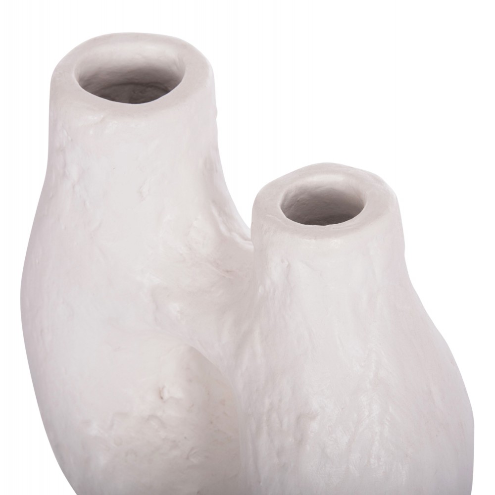 Επιτραπέζιο διακοσμητικό βάζο "NAMENTIS" από τερακότα σε χρώμα λευκό 26x15x32.5