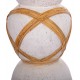 Διακοσμητικό βάζο δαπέδου "MAYNARD" από fiber cement/rattan σε χρώμα λευκό/φυσικό Φ32x62.5