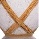 Διακοσμητικό βάζο δαπέδου "MAYNARD" από fiber cement/rattan σε χρώμα λευκό/φυσικό Φ32x62.5